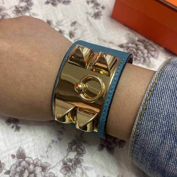 Hermes Swift Collier De Chien CDC Bracelet Blue - Picture 14 of 15